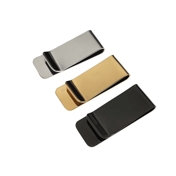 Oem Stainless Steel Custom Logo Mirror Polished Office Blank Paper Money Clip