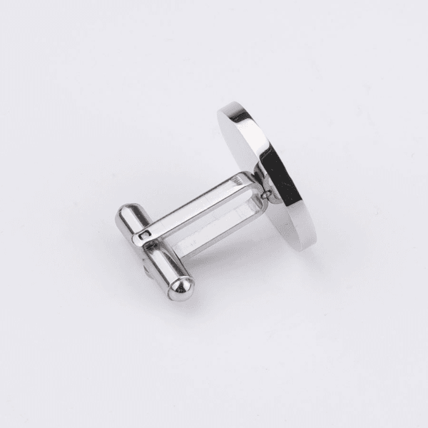 18k Gold Plated New Stainless Steel Shinning Blank Men's Shirt Men's Round Cufflinks - Image 2