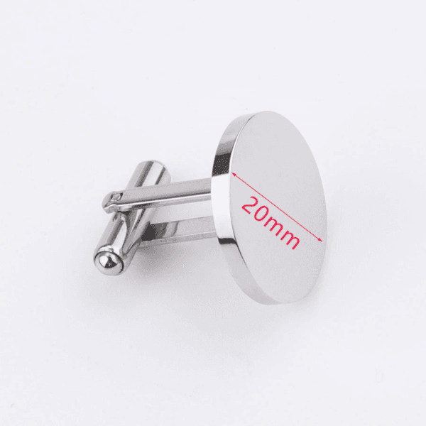 18k Gold Plated New Stainless Steel Shinning Blank Men's Shirt Men's Round Cufflinks - Image 3