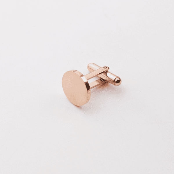 18k Gold Plated New Stainless Steel Shinning Blank Men's Shirt Men's Round Cufflinks - Image 4