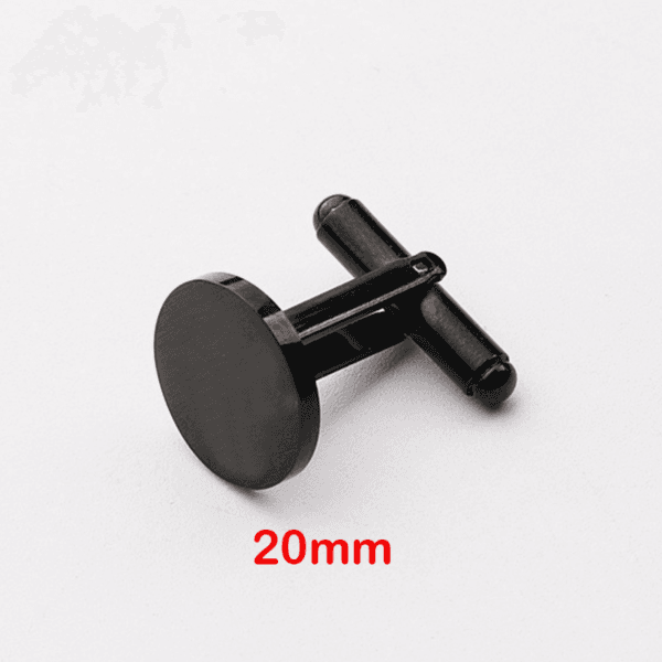 18k Gold Plated New Stainless Steel Shinning Blank Men's Shirt Men's Round Cufflinks - Image 6