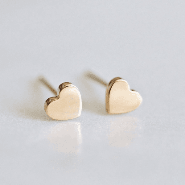 Fancy 18k Gold Plated Cheap Wholesales Stainless Steel Heart Stud Earrings For Girls - Image 4