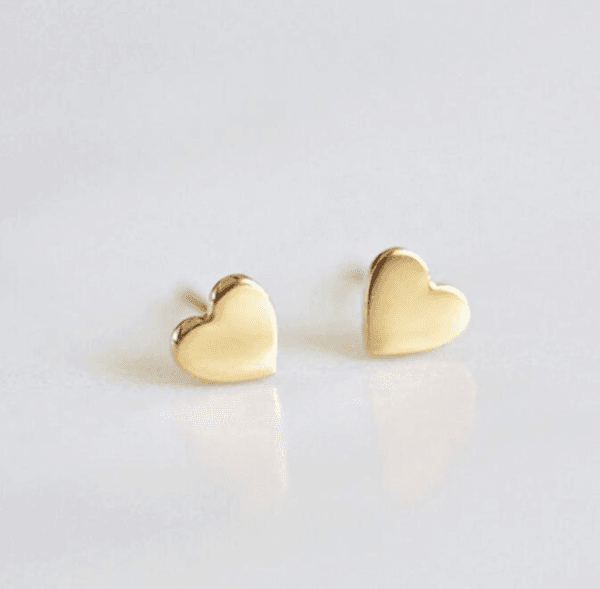 Fancy 18k Gold Plated Cheap Wholesales Stainless Steel Heart Stud Earrings For Girls - Image 6