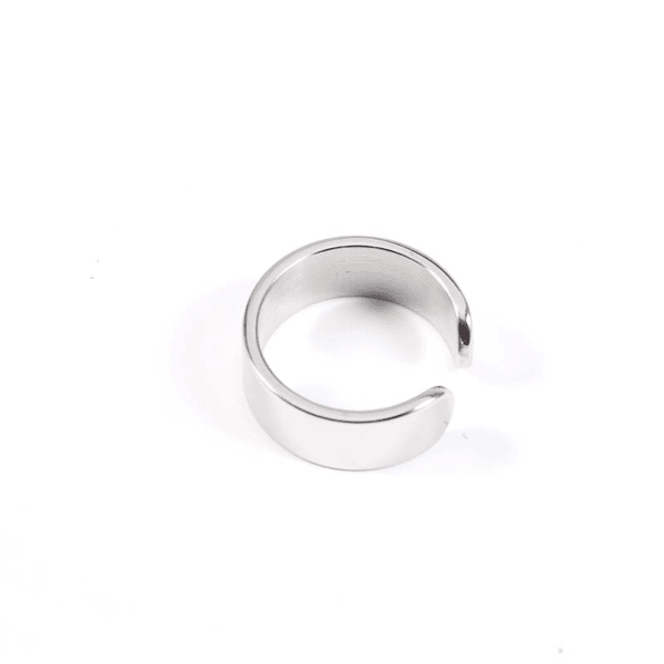 18mm Shinning Engravable Logo Black Stamping Opening Stainless Steel Rings For Men - Image 3