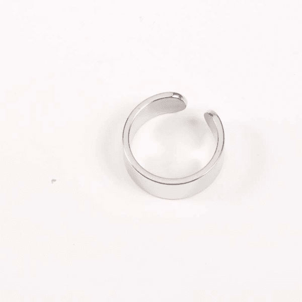 18mm Shinning Engravable Logo Black Stamping Opening Stainless Steel Rings For Men - Image 4