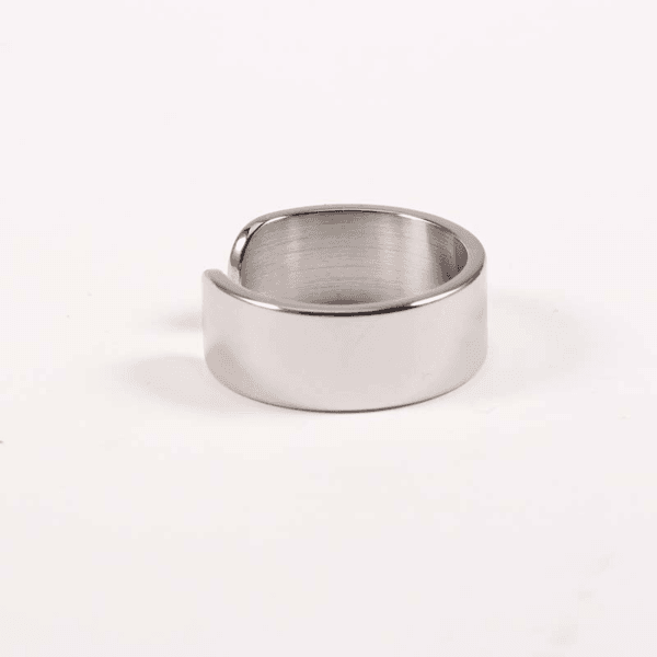 18mm Shinning Engravable Logo Black Stamping Opening Stainless Steel Rings For Men - Image 6