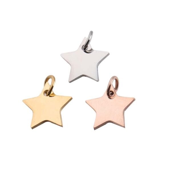 High Polished Diy Stainless Steel Jewelry Accessories Small Star Pendant Charms