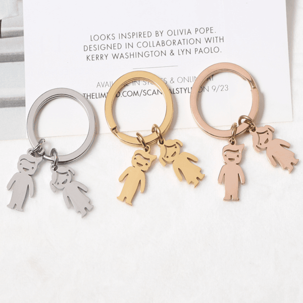 Stock Available Stainless Steel Couple Keychain 18k Gold Plated Boys Girls Custom Name Stainless Steel New Key Chains - صورة 2