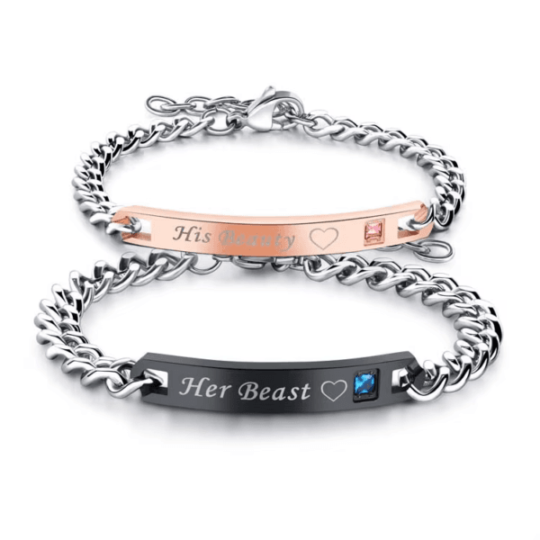 European Jewelry Wholesales Titanium Steel Girlfriend Personalied Couples Bracelets