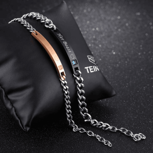 European Jewelry Wholesales Titanium Steel Girlfriend Personalied Couples Bracelets - Image 3