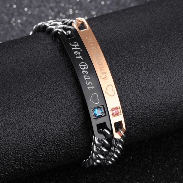 European Jewelry Wholesales Titanium Steel Girlfriend Personalied Couples Bracelets - Image 4