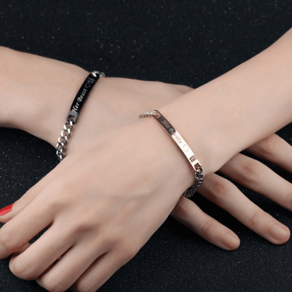 European Jewelry Wholesales Titanium Steel Girlfriend Personalied Couples Bracelets - Image 5