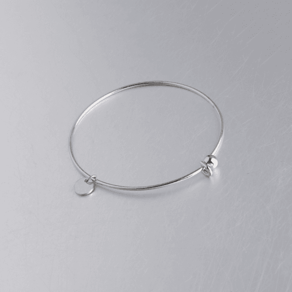 Gold Plated Stainless Steel 60mm Dia 8mm Round Charms Bangles For Women - Image 2