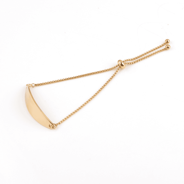 Mirror Polished Stainless Steel Diy Engraved Blank Bar Bracelet Adjustable Slider Box Chain - Image 3
