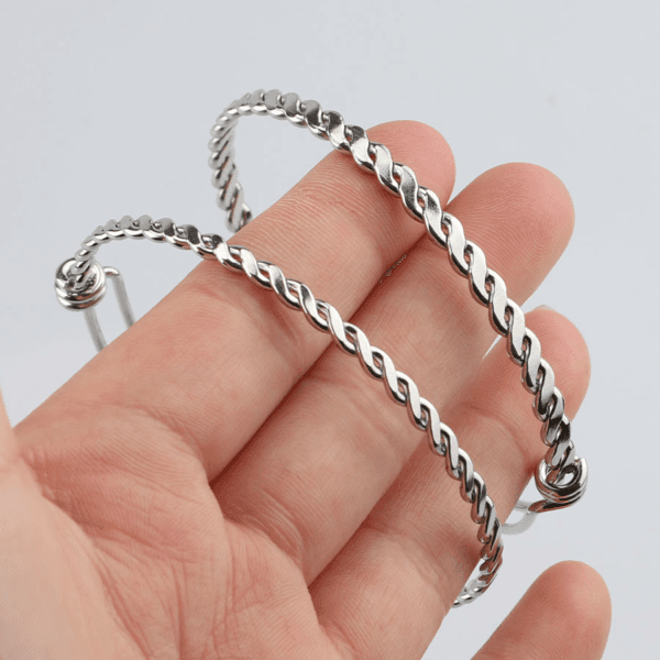 4mm Twist Bangle Adjustable Stainless Steel Polished Custom Charm Diy Wire Bangle Bracelet 55mm 60mm 65mm - Image 5