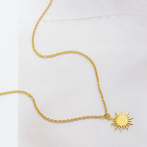 On Sale Sunshine Pendant Necklace Fashion Jewelry Stainless Steel Gold Plated Necklaces For Women - Image 3