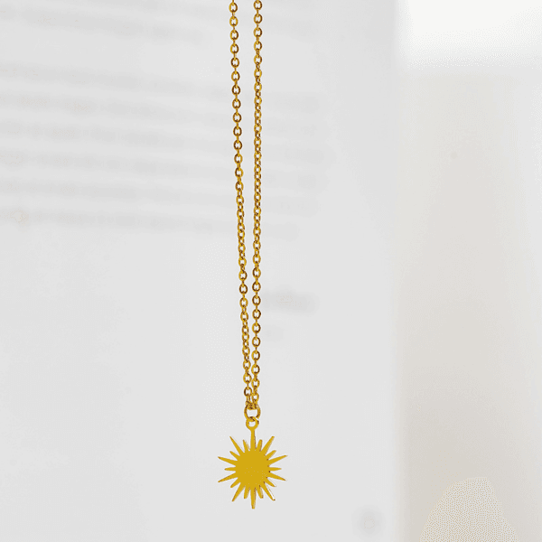 On Sale Sunshine Pendant Necklace Fashion Jewelry Stainless Steel Gold Plated Necklaces For Women - Image 5
