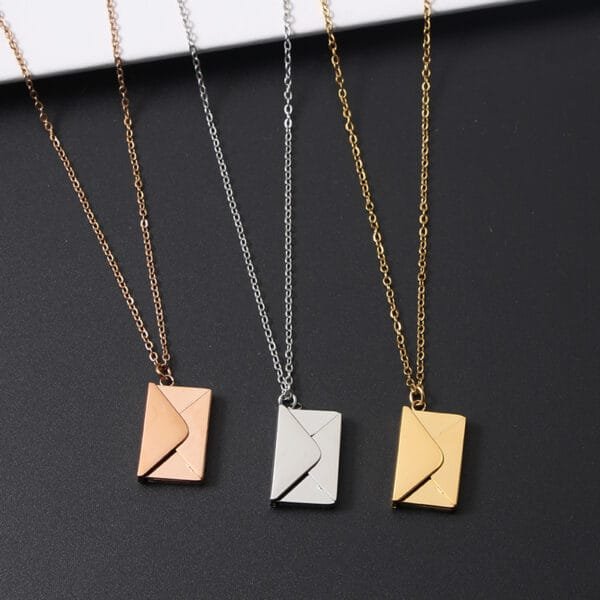 Hot Sales Stainless Steel Necklace Statement Jewelry Gold Plated Envelope Custom Personalized Necklace for Women - Bild 2