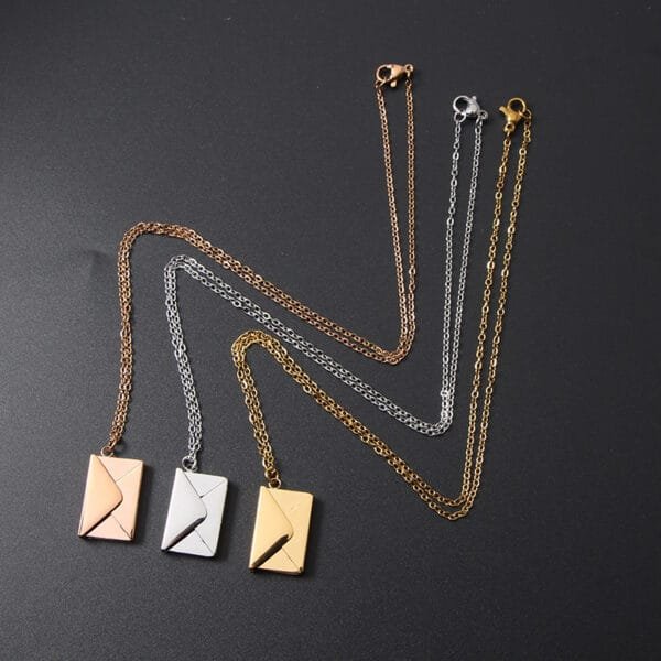 Hot Sales Stainless Steel Necklace Statement Jewelry Gold Plated Envelope Custom Personalized Necklace for Women - Bild 3
