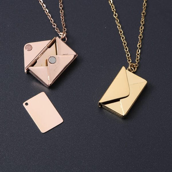 Hot Sales Stainless Steel Necklace Statement Jewelry Gold Plated Envelope Custom Personalized Necklace for Women - Bild 4