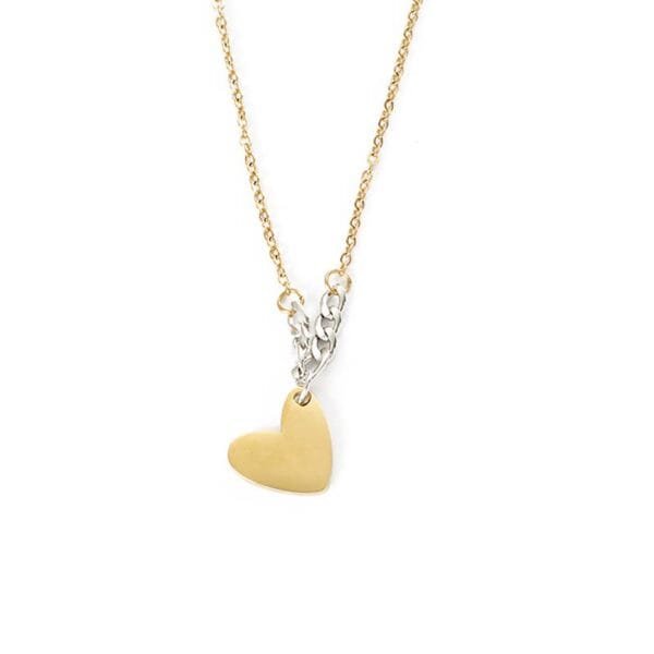 New Design Non Tarnish Stainless Steel Heart Pendant Mirror Polished Blank Stamp Engraved Logo Necklaces for Girlfriend