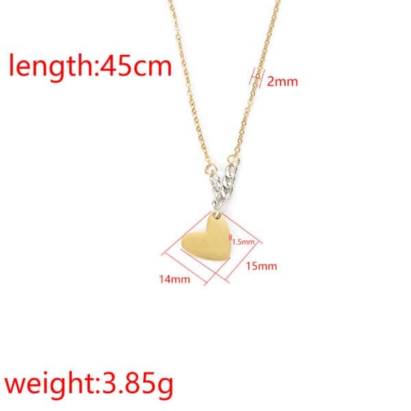 New Design Non Tarnish Stainless Steel Heart Pendant Mirror Polished Blank Stamp Engraved Logo Necklaces for Girlfriend - Image 6
