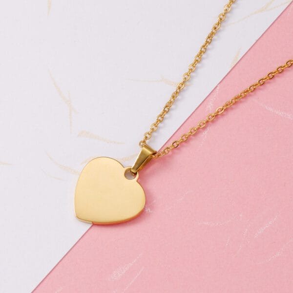 High Quality 18K PVD Non Tarnish Stainless Steel Mirror Polished Heart Pendant Necklace for Girlfriend - صورة 2