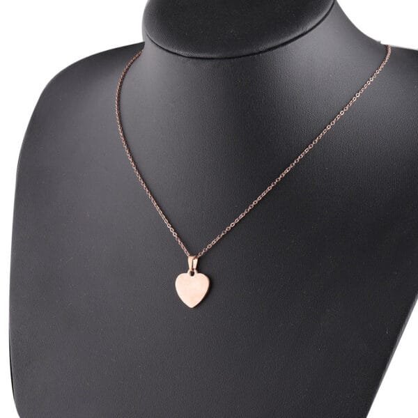 High Quality 18K PVD Non Tarnish Stainless Steel Mirror Polished Heart Pendant Necklace for Girlfriend - صورة 4