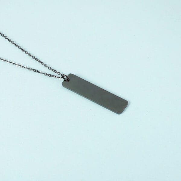 Factory Custom Logo Stainless Steel Blank Stamp logo Engravable Necklace Mirror Polished Pendant Rectangle - Image 4