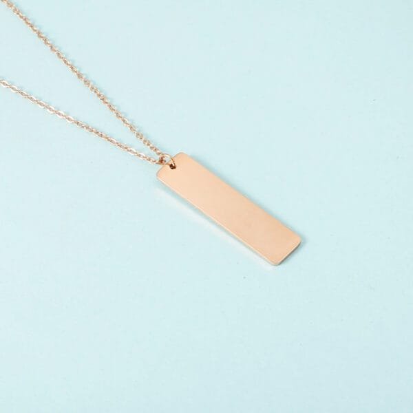 Factory Custom Logo Stainless Steel Blank Stamp logo Engravable Necklace Mirror Polished Pendant Rectangle - Image 6