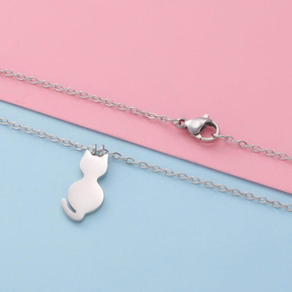 Cute Exquisite Gold Plated Titanium Steel Cat Pendant Necklace High Polished No Fade Stainless Steel Cat Necklace for Women - Imagen 5