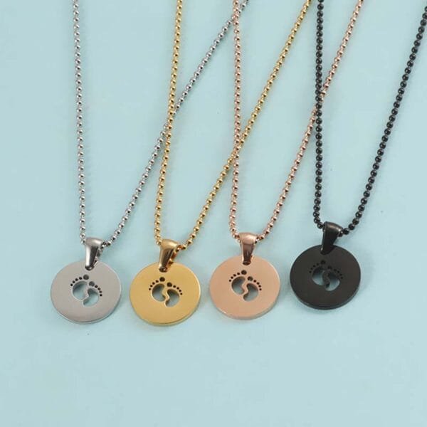 Cute Baby Foot Necklace With 18K Gold Plated Mirror Polished Non Tarnish