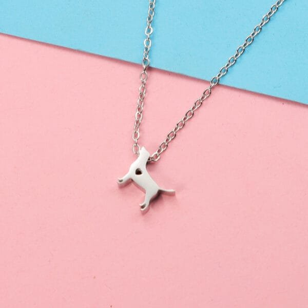 Dainty Stainless Steel Mirror Polished Cute Little Puppy Dog Pendant Necklace for Girls - Image 2
