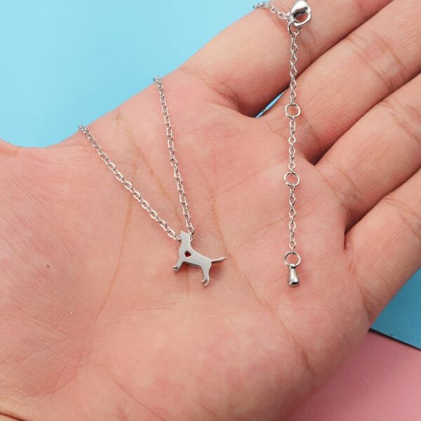 Dainty Stainless Steel Mirror Polished Cute Little Puppy Dog Pendant Necklace for Girls - Image 4