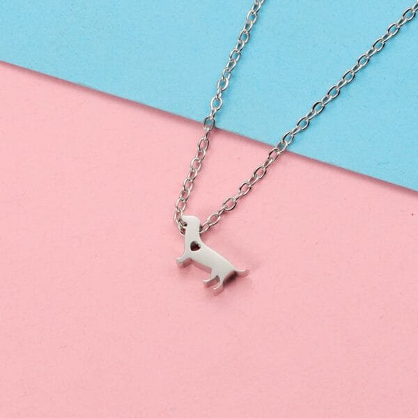 Dainty Stainless Steel Mirror Polished Cute Little Puppy Dog Pendant Necklace for Girls - Image 5