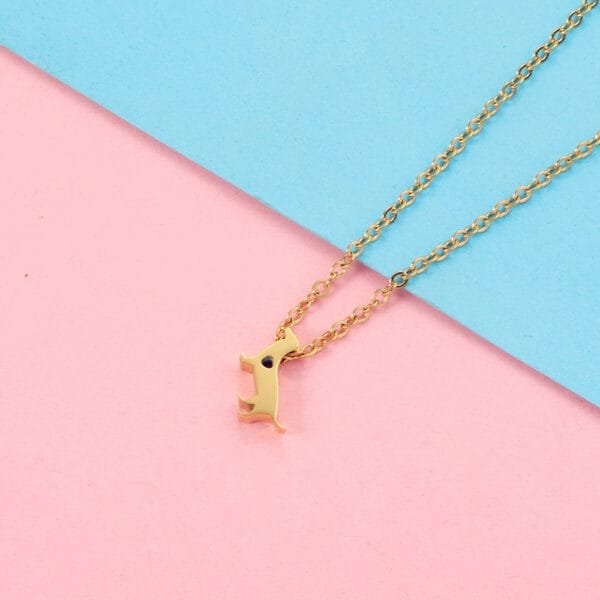 Dainty Stainless Steel Mirror Polished Cute Little Puppy Dog Pendant Necklace for Girls - Image 6