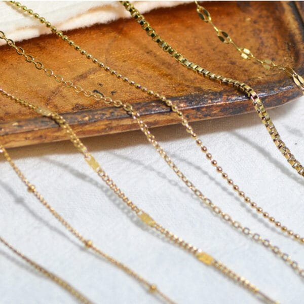 Hot Products DIY Gold Plated Necklace Stainless Steel Snake Box Figaro Chain Necklace