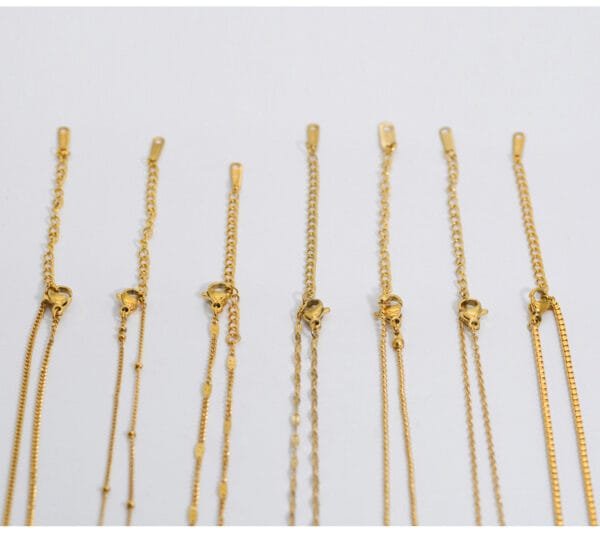 Hot Products DIY Gold Plated Necklace Stainless Steel Snake Box Figaro Chain Necklace - Image 2