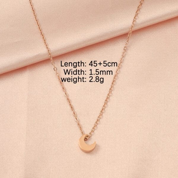 New Heart Moon Star Necklace Women Pendant Gold Plated Choker Necklace Stainless Steel Jewelry - Image 4