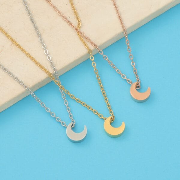 New Heart Moon Star Necklace Women Pendant Gold Plated Choker Necklace Stainless Steel Jewelry - Image 5