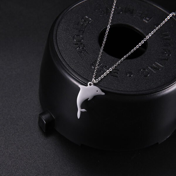 Custom Logo Dolphin Pendant Necklace Cute Stainless Steel Girls Gift - Image 2