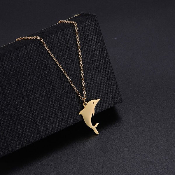 Custom Logo Dolphin Pendant Necklace Cute Stainless Steel Girls Gift - Image 4