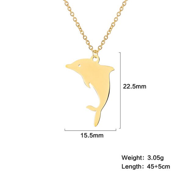 Custom Logo Dolphin Pendant Necklace Cute Stainless Steel Girls Gift - Image 5