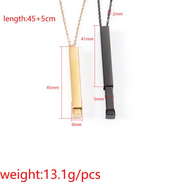 Factory Sales Hidden Bar Pendant Necklace Mirror Polished Custom Logo Name 2024 New Stainless Steel Fashion Chain Necklace - Image 2