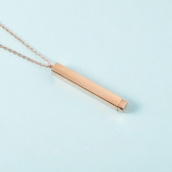 Factory Sales Hidden Bar Pendant Necklace Mirror Polished Custom Logo Name 2024 New Stainless Steel Fashion Chain Necklace - Image 3