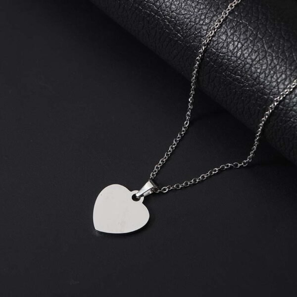Custom Logo Metal Stainless Steel Heart Pendant Necklace for Women - Image 6