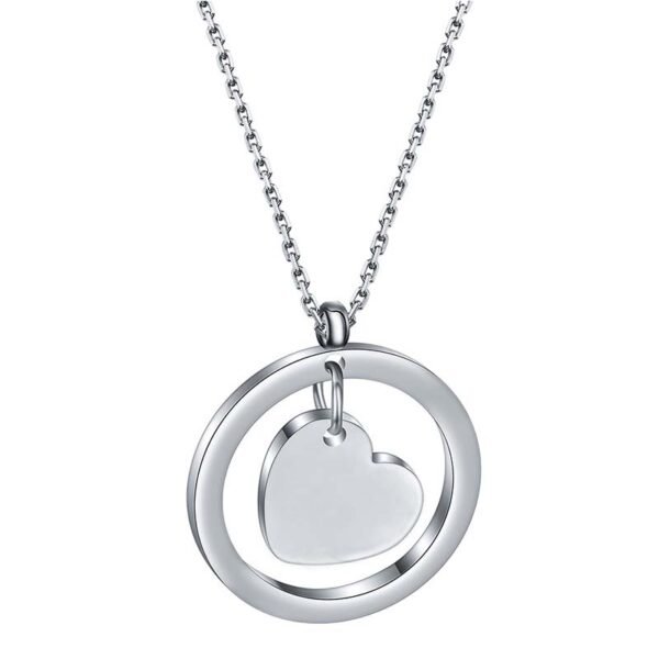 OEM Stamp Heart Necklace for Women Stainless Steel Mirror Polished Custom Made Personalized