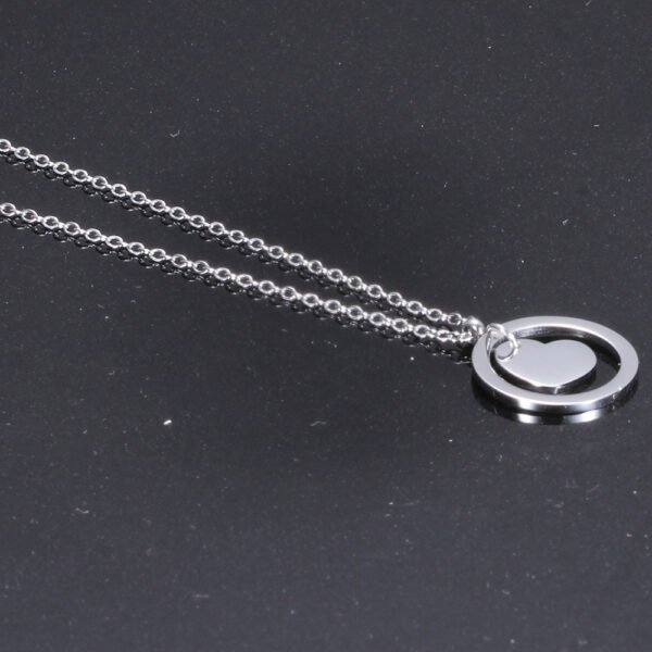OEM Stamp Heart Necklace for Women Stainless Steel Mirror Polished Custom Made Personalized - Image 2