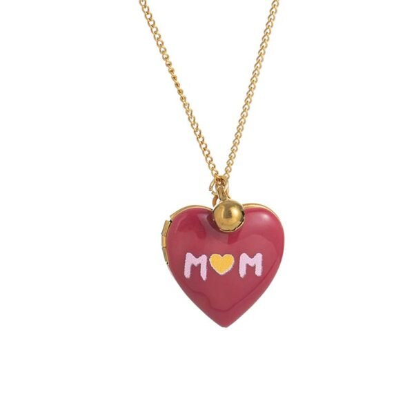 High Quality Heart Locket Pendant Necklace Best Mother's Day Gift Gold Plated Stainless Steel Dainty