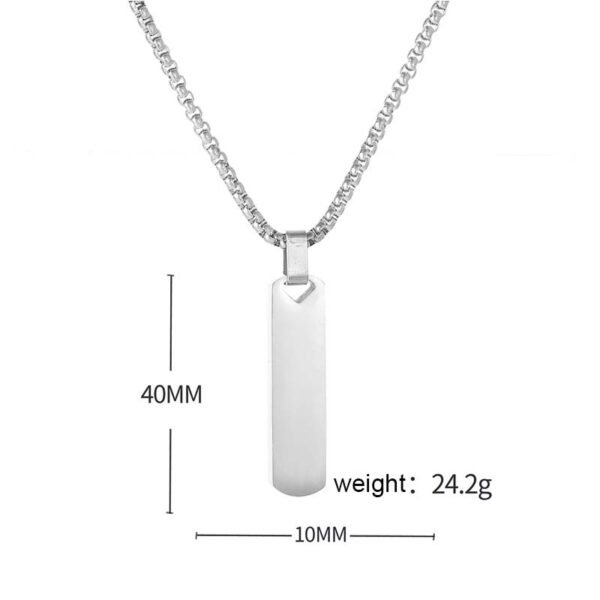 Customized Blank Stamp Engraved Pendant  Statement Custom Men Necklace Stainless Steel Mirror Polished - صورة 4